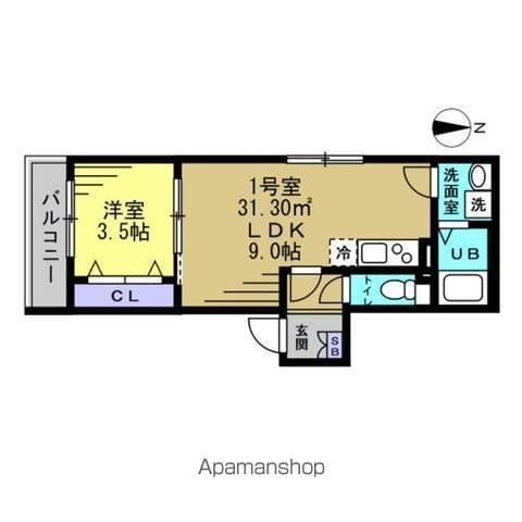 ベルシャンテ八千代台(1LDK/1階)の間取り写真