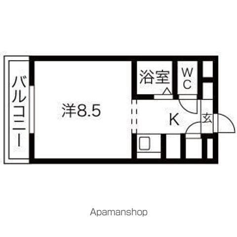 グランドハイネス御成(1K/7階)の間取り写真