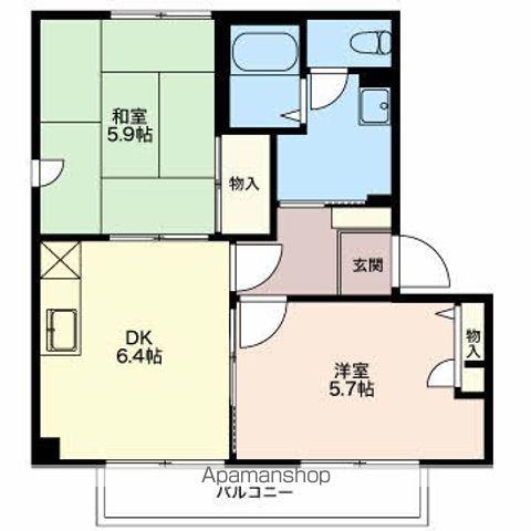 サンライズ21(2DK/1階)の間取り写真
