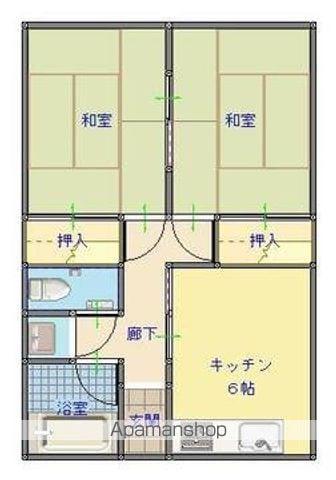 瞳アパート(2DK/2階)の間取り写真