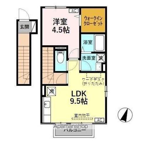 CASAフィオーレ(1LDK/2階)の間取り写真