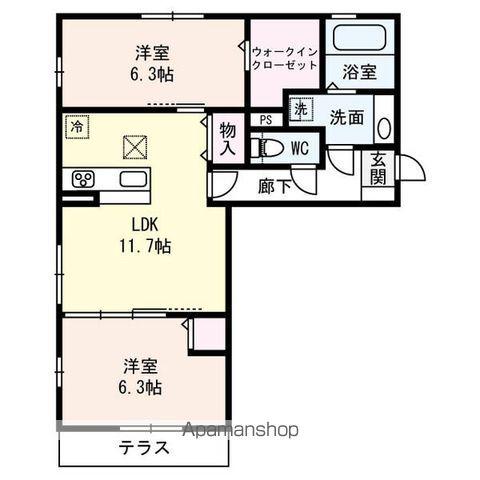 サニーコートアレックス(2LDK/3階)の間取り写真