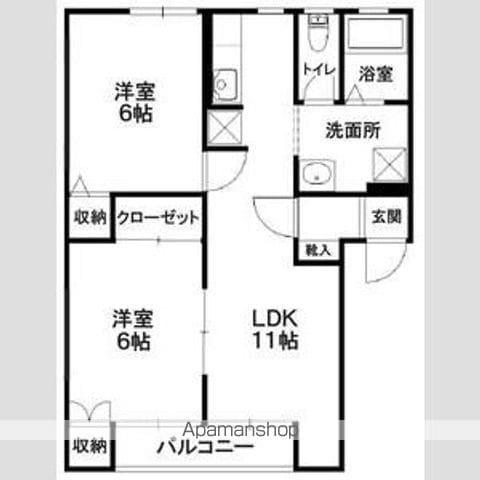 ルシアA(2LDK/2階)の間取り写真