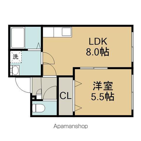 カーサ日の出(1LDK/1階)の間取り写真