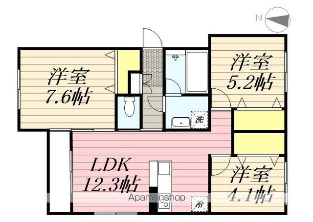 トレ・アルコバレーノ中央(3LDK/3階)の間取り写真
