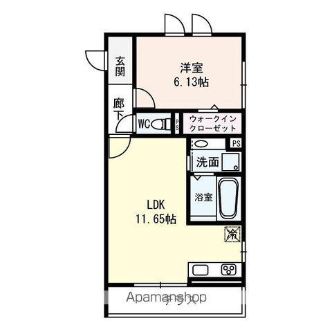 ブランズ宇久(1LDK/3階)の間取り写真