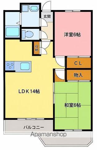 フィールドゴッド21(2LDK/2階)の間取り写真
