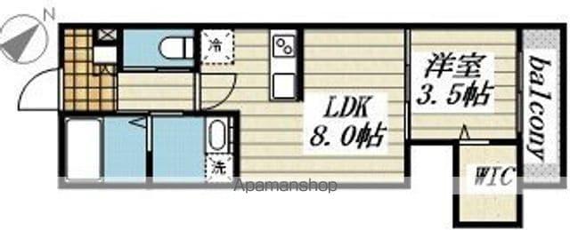 ROBOT HOME千早(1LDK/2階)の間取り写真