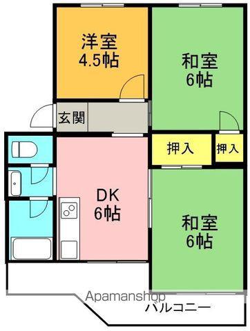 武智マンション(3DK/3階)の間取り写真