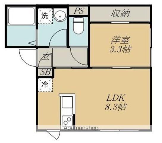 リヨンドール宮城野原(1LDK/2階)の間取り写真