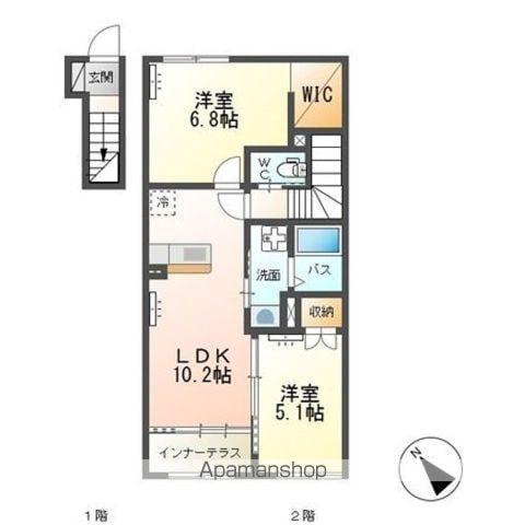 CRAISE A(2LDK/2階)の間取り写真