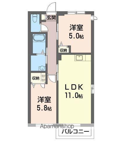 GRACE大泉(2LDK/1階)の間取り写真