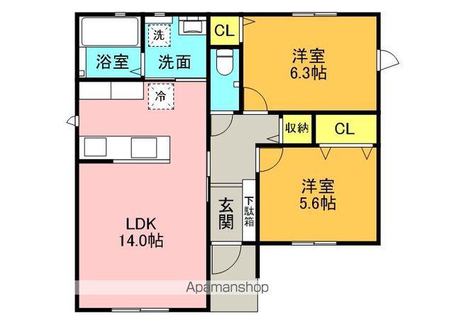 北陸新幹線 敦賀駅 徒歩31分 1階建 新築(2LDK)の間取り写真
