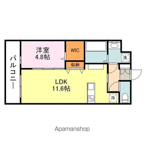 ザ・コモド草戸(1LDK/1階)の間取り写真