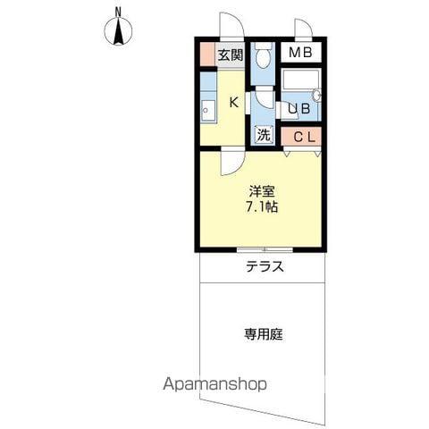 クレール(1K/1階)の間取り写真