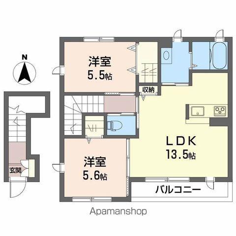 GARDEN ROAD(2LDK/2階)の間取り写真