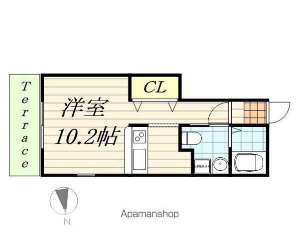 LA MIA CASA(1K/1階)の間取り写真
