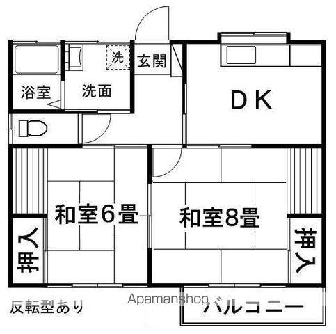 メイゾンタケウチB棟(2DK/2階)の間取り写真