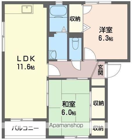 グランシャリオ A棟(2LDK/2階)の間取り写真