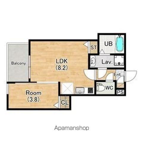 ジーメゾン西湊ウィシエ(1LDK/2階)の間取り写真