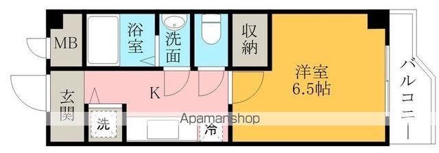 ロンシャン(1K/3階)の間取り写真