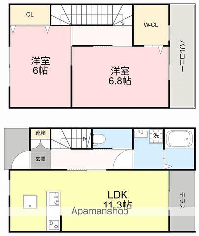 テラスハウス台原Ⅰ(2LDK)の間取り写真