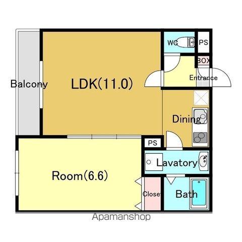 ジーメゾン千葉イースト(1LDK/3階)の間取り写真