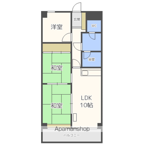 EBA元町2(3LDK/10階)の間取り写真