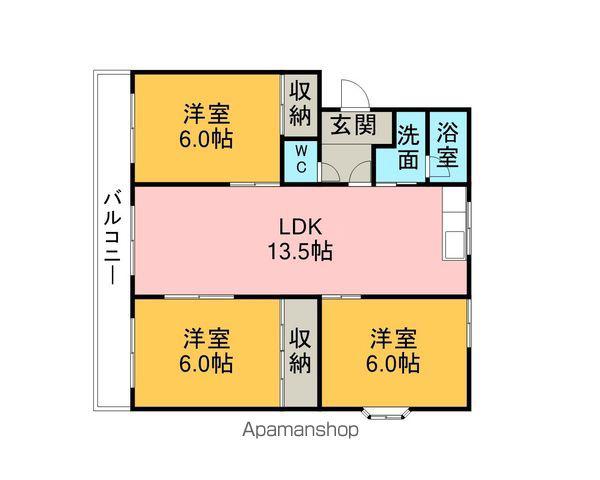 的場ハイツ(3LDK/1階)の間取り写真
