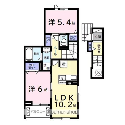 アヴァンセⅢ(2LDK/2階)の間取り写真