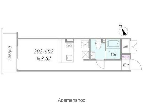 THE TRIAS KASHIWA(1K/4階)の間取り写真