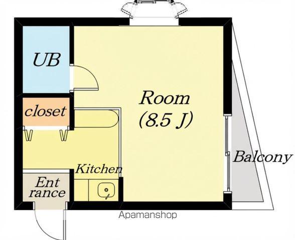 マイハウス朝の詩(ワンルーム/2階)の間取り写真