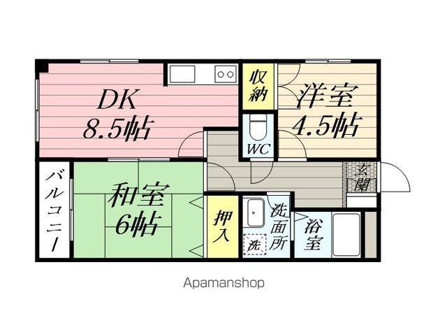 青山コーポA(2DK/2階)の間取り写真