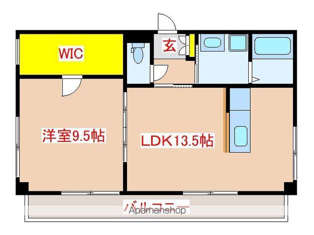 セイントプシュケタワー(1LDK/3階)の間取り写真