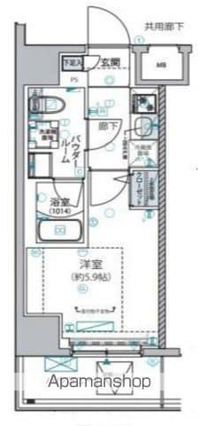ヴァローレ松戸フィーロ(1K/8階)の間取り写真