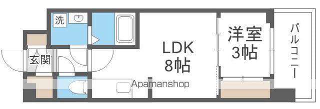 ARTIZA瓦屋町(1LDK/9階)の間取り写真