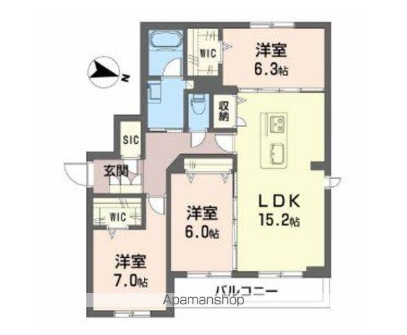 ソテ・ドゥシュA(3LDK/1階)の間取り写真