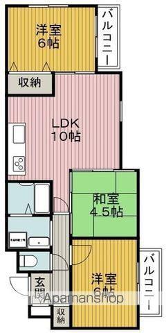 豊中スクエアーガーデン(3LDK/1階)の間取り写真