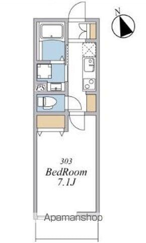 ウィンドテラス津田沼Ⅱ(1K/3階)の間取り写真