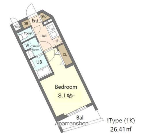 ALIVIS新江古田(1K/2階)の間取り写真