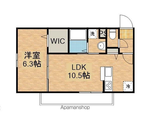 HONULEA仙北(1LDK/1階)の間取り写真