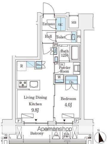 シーズンフラッツ浅草六丁目(1LDK/5階)の間取り写真
