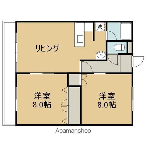 スリーエイトSY(2LDK/1階)の間取り写真