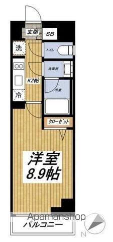 MAXIV平和台(1K/1階)の間取り写真