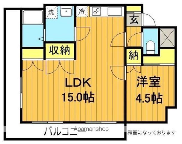 やまのいビル(1LDK/8階)の間取り写真