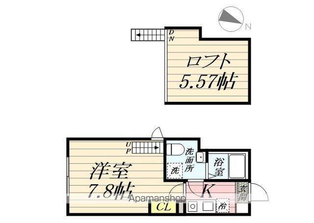 ログアップ(1K/2階)の間取り写真