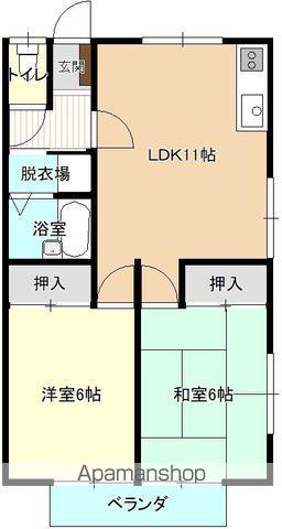 コーポナスH棟(2LDK/1階)の間取り写真