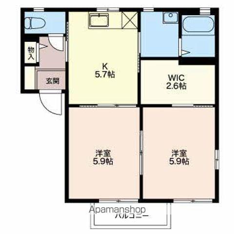 ディアス杉山(2K/1階)の間取り写真