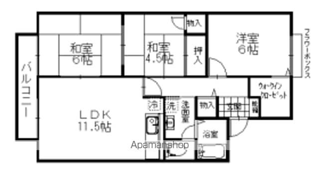 セジュール・リベール(3LDK/2階)の間取り写真