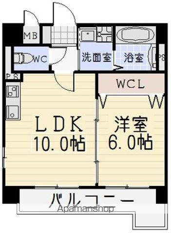 ロアール泉(1LDK/3階)の間取り写真